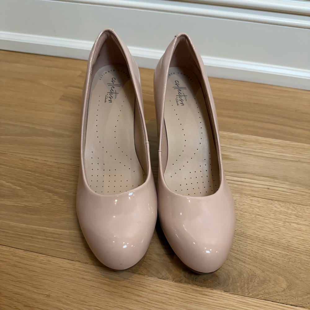 Clarks Women’s Blush Patent Round-Toe Pumps